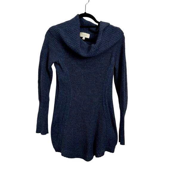 Anthropologie Angel of the North Rosie Blue Cowl Neck Tunic Sweater Top Small - Picture 1 of 6